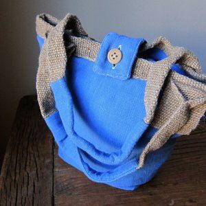 Vintage BILL BROWN, England, Canvas bag with Jute Handles